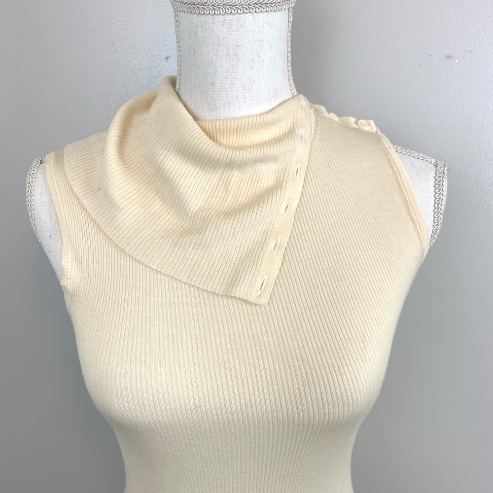Theory Cream Button Shoulder Turtleneck - image 3
